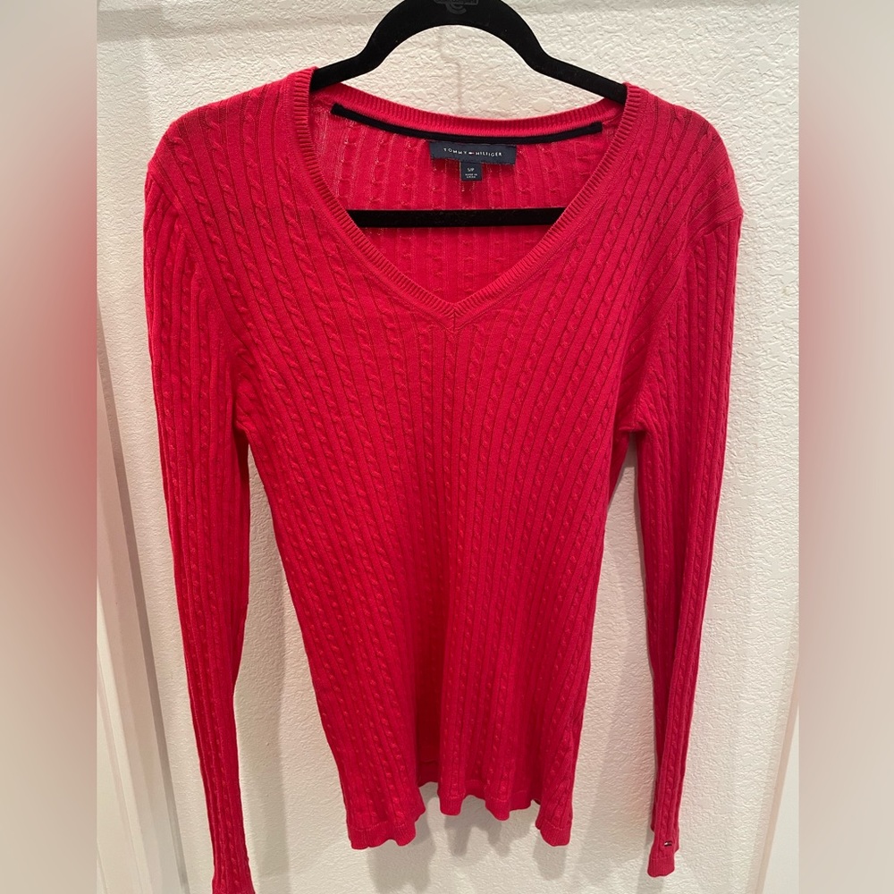 Tommy Hilfiger, small, red sweater.